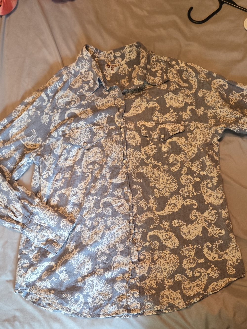 Paisley Blue Pearl Snap